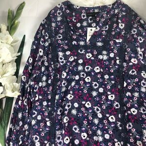 NWT Lane Bryant Blue Purple Tunic Blouse Top 14/16‎